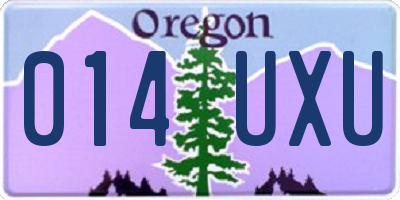 OR license plate 014UXU