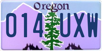 OR license plate 014UXW