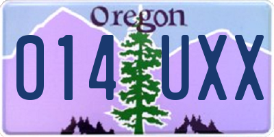 OR license plate 014UXX