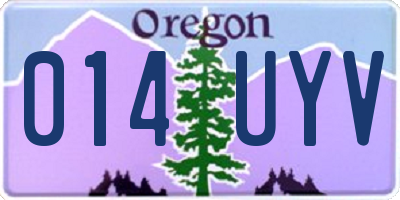 OR license plate 014UYV