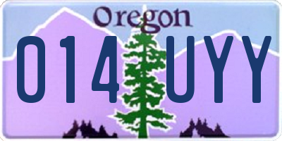 OR license plate 014UYY