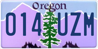 OR license plate 014UZM