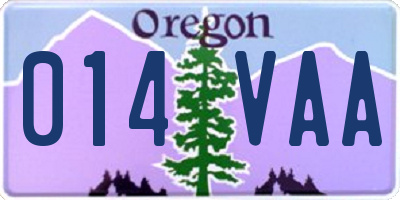 OR license plate 014VAA