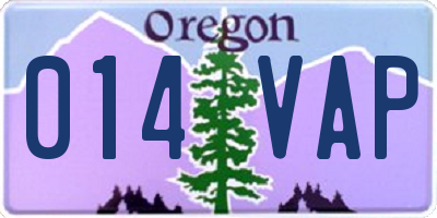 OR license plate 014VAP