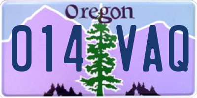 OR license plate 014VAQ