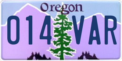 OR license plate 014VAR