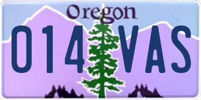 OR license plate 014VAS