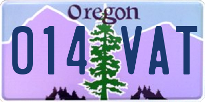 OR license plate 014VAT