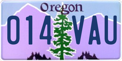 OR license plate 014VAU