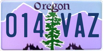 OR license plate 014VAZ