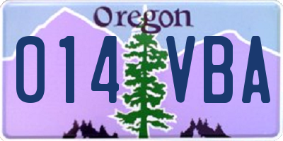 OR license plate 014VBA