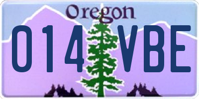 OR license plate 014VBE