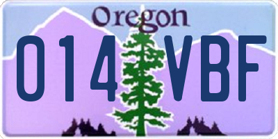 OR license plate 014VBF