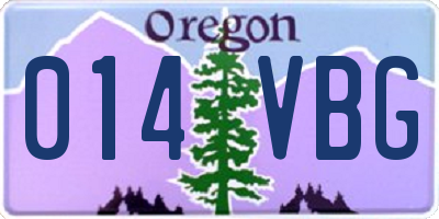 OR license plate 014VBG
