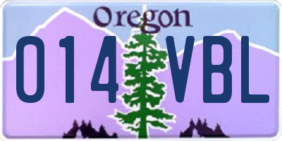 OR license plate 014VBL