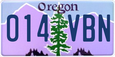 OR license plate 014VBN