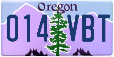 OR license plate 014VBT
