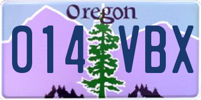 OR license plate 014VBX