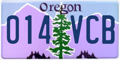 OR license plate 014VCB