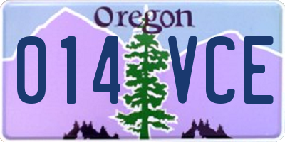 OR license plate 014VCE
