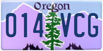 OR license plate 014VCG