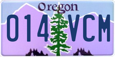 OR license plate 014VCM