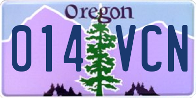 OR license plate 014VCN