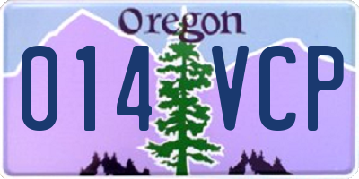 OR license plate 014VCP