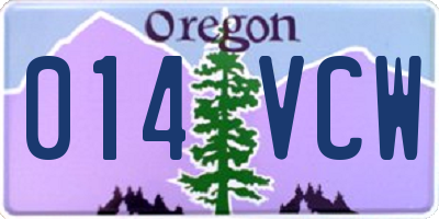 OR license plate 014VCW