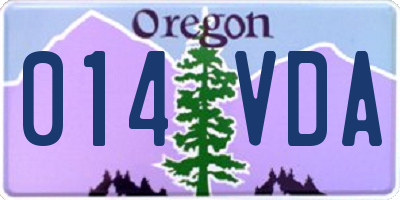 OR license plate 014VDA