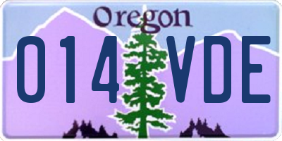 OR license plate 014VDE