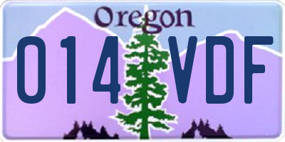 OR license plate 014VDF