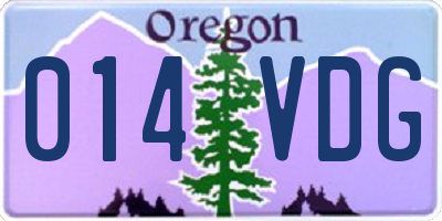 OR license plate 014VDG