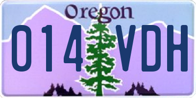 OR license plate 014VDH