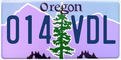 OR license plate 014VDL