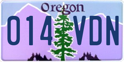 OR license plate 014VDN