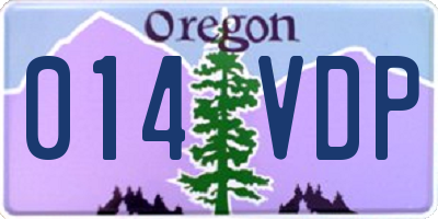OR license plate 014VDP