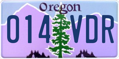 OR license plate 014VDR