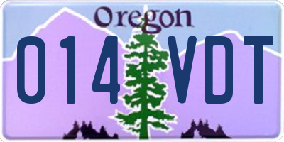 OR license plate 014VDT