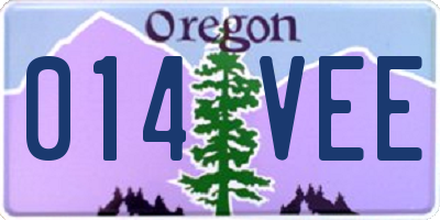 OR license plate 014VEE
