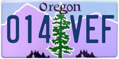 OR license plate 014VEF