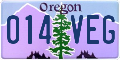 OR license plate 014VEG