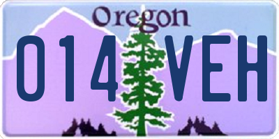 OR license plate 014VEH