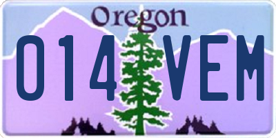 OR license plate 014VEM