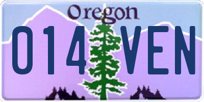 OR license plate 014VEN