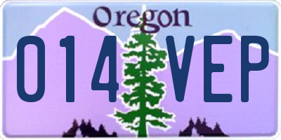OR license plate 014VEP