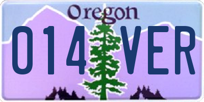 OR license plate 014VER