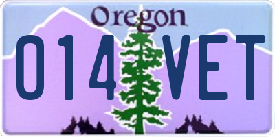 OR license plate 014VET