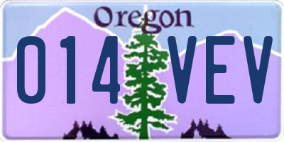 OR license plate 014VEV