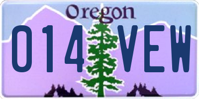 OR license plate 014VEW